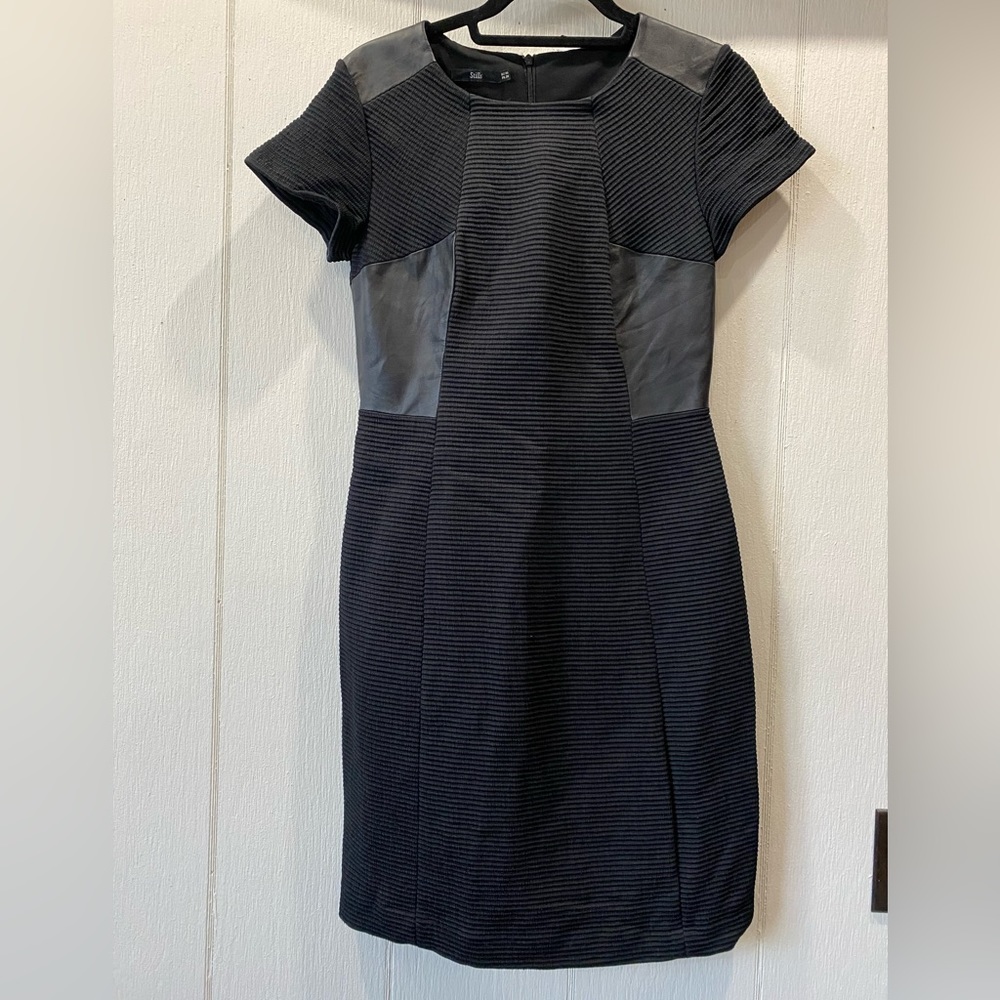 Stills lamb leather ribbed t-shirt dress made in Turkey contemporary style